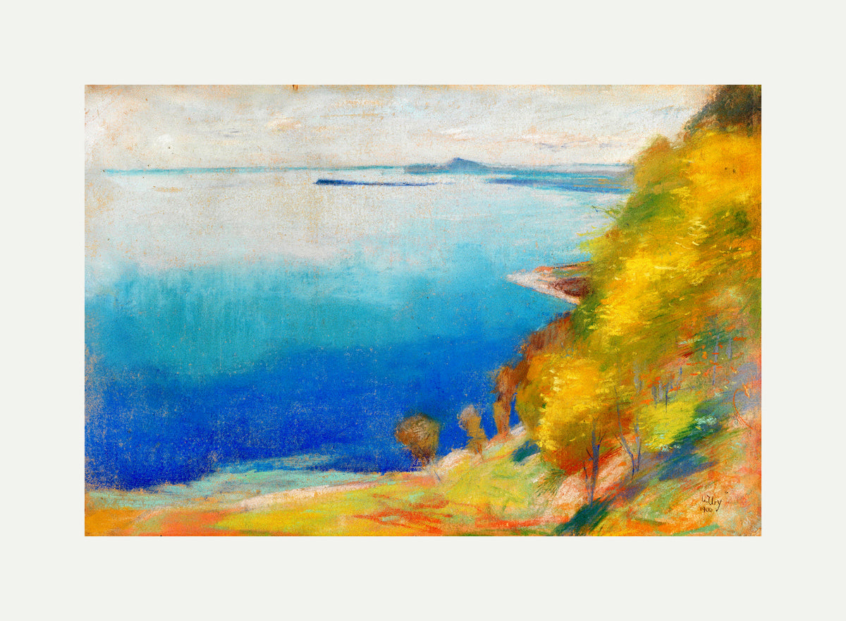 Lake Garda at Gardone (1900) by Lesser Ury — rolled canvas