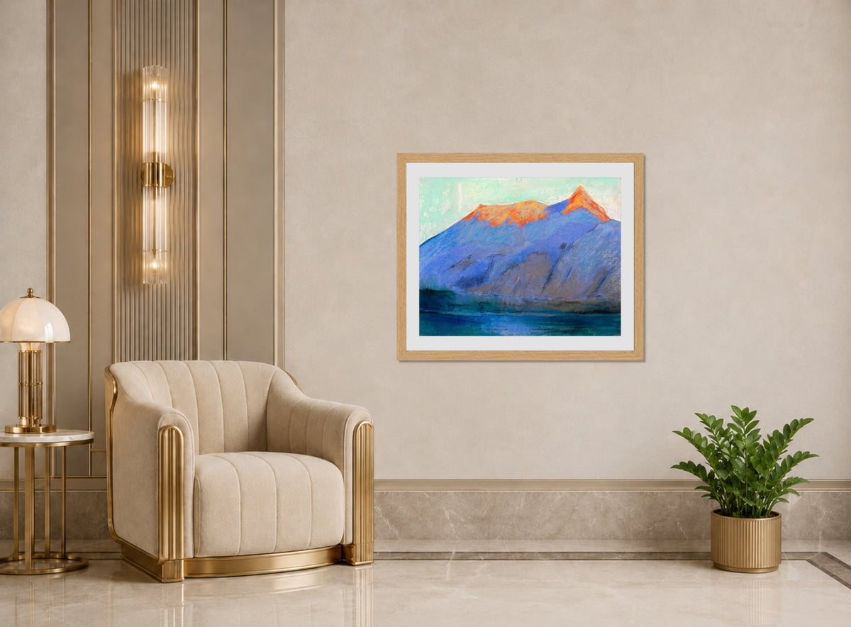 Lake Garda with a View of Monte Baldo (1890) by Lesser Ury — art deco roomset