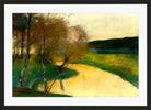 Autumn Stream in Evening Light, Thuringia (c. 1900–1910) by Lesser Ury — black frame