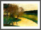 Autumn Stream in Evening Light, Thuringia (c. 1900–1910) by Lesser Ury — dark grey frame