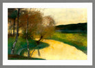 Autumn Stream in Evening Light, Thuringia (c. 1900–1910) by Lesser Ury — light grey frame