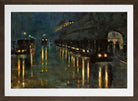 Bülowstrasse Elevated Railway Station at Night (1922) by Lesser Ury — brown frame