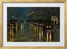 Bülowstrasse Elevated Railway Station at Night (1922) by Lesser Ury — gold frame
