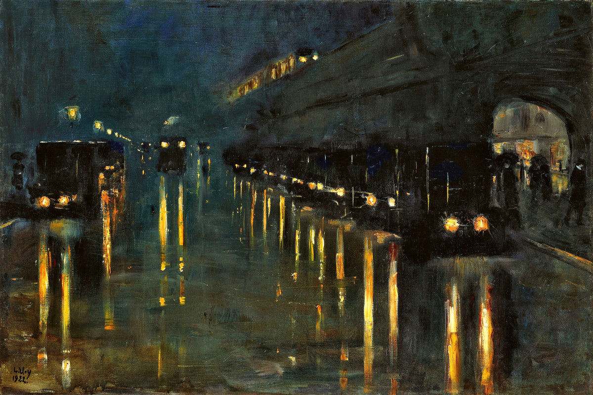 Bülowstrasse Elevated Railway Station at Night (1922) by Lesser Ury — unframed