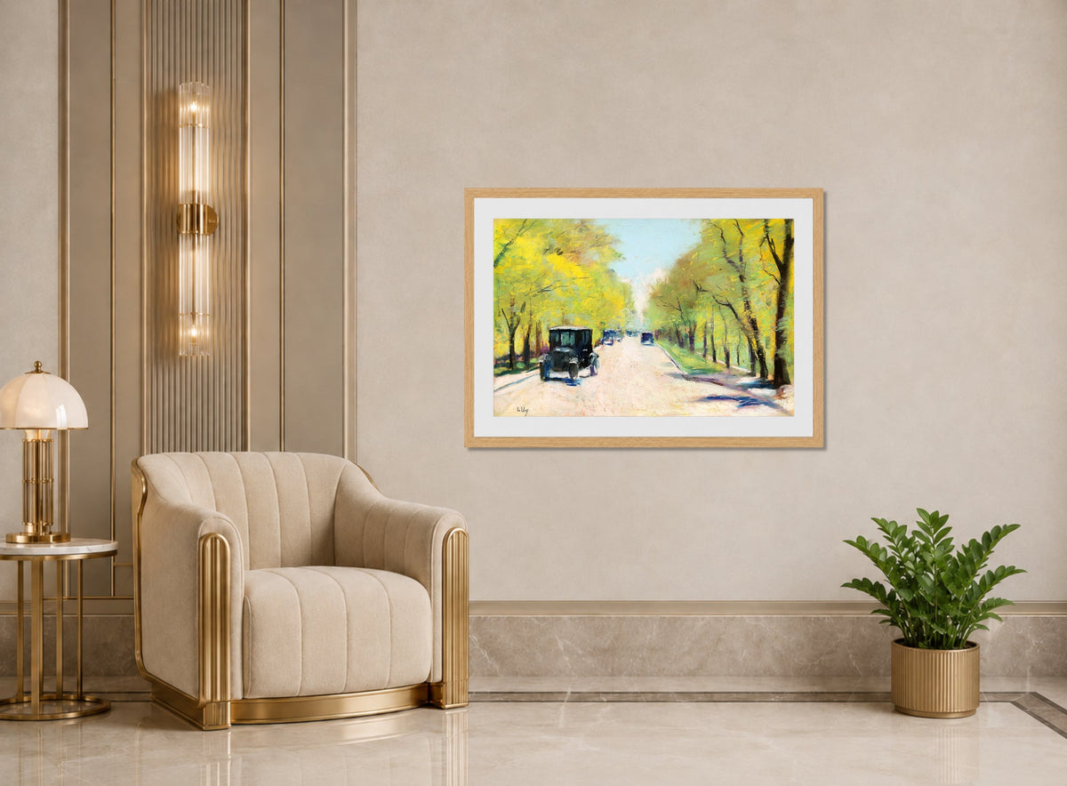 Hofjägerallee in the Berlin Tiergarten (1920s) by Lesser Ury — art deco roomset
