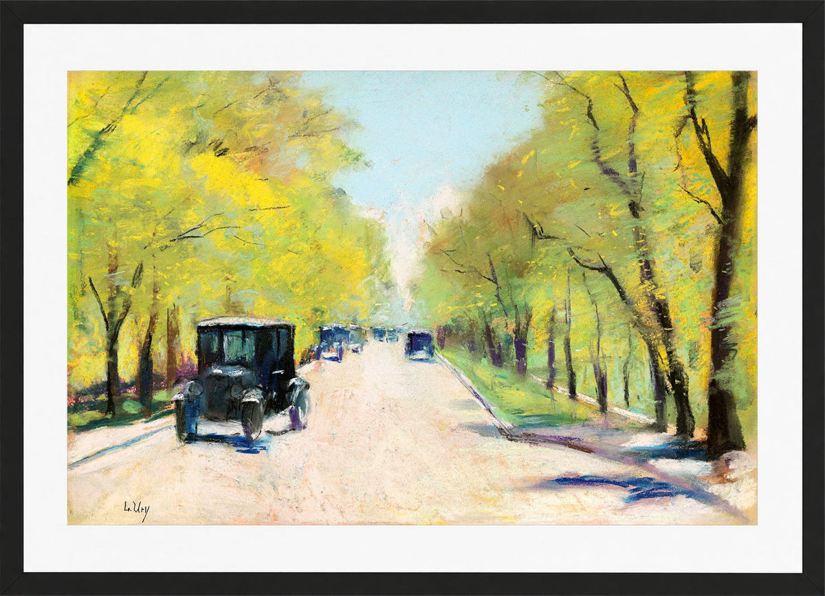 Hofjägerallee in the Berlin Tiergarten (1920s) by Lesser Ury — black frame