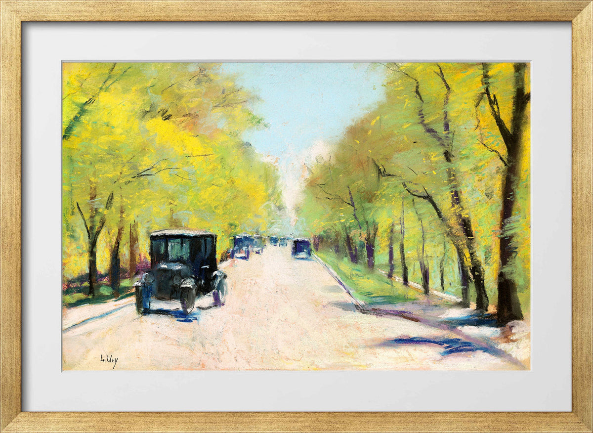 Hofjägerallee in the Berlin Tiergarten (1920s) by Lesser Ury — gold frame