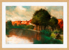 Dutch Village with a Woman Washing (1913) by Lesser Ury — oak frame