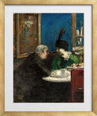 In Café Victoria, Berlin (1904) by Lesser Ury — gold frame
