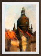 Dome of the Frauenkirche, Dresden (1890–1900) by Lesser Ury — brown frame