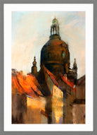 Dome of the Frauenkirche, Dresden (1890–1900) by Lesser Ury — light grey frame