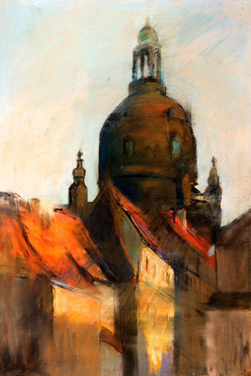 Dome of the Frauenkirche, Dresden (1890–1900) by Lesser Ury — unframed