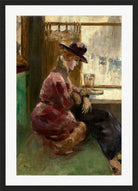 Lady in a Café, Berlin (1910–1920) by Lesser Ury — black frame