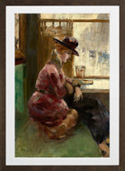 Lady in a Café, Berlin (1910–1920) by Lesser Ury — brown frame