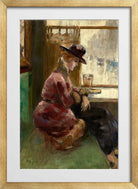 Lady in a Café, Berlin (1910–1920) by Lesser Ury — gold frame