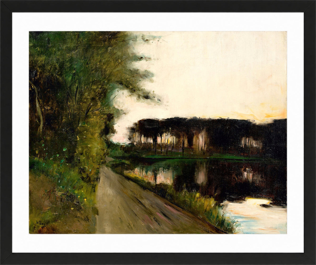 Lake in Brandenburg (c. 1905–1910) by Lesser Ury — black frame