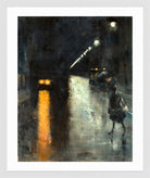 Berlin Street Scene at Night (c. 1915–1920) by Lesser Ury — white frame