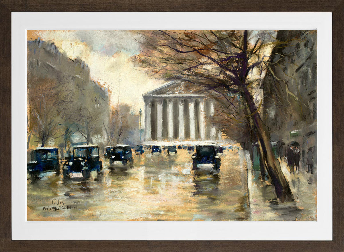 La Madeleine, Paris (1928) by Lesser Ury — brown frame