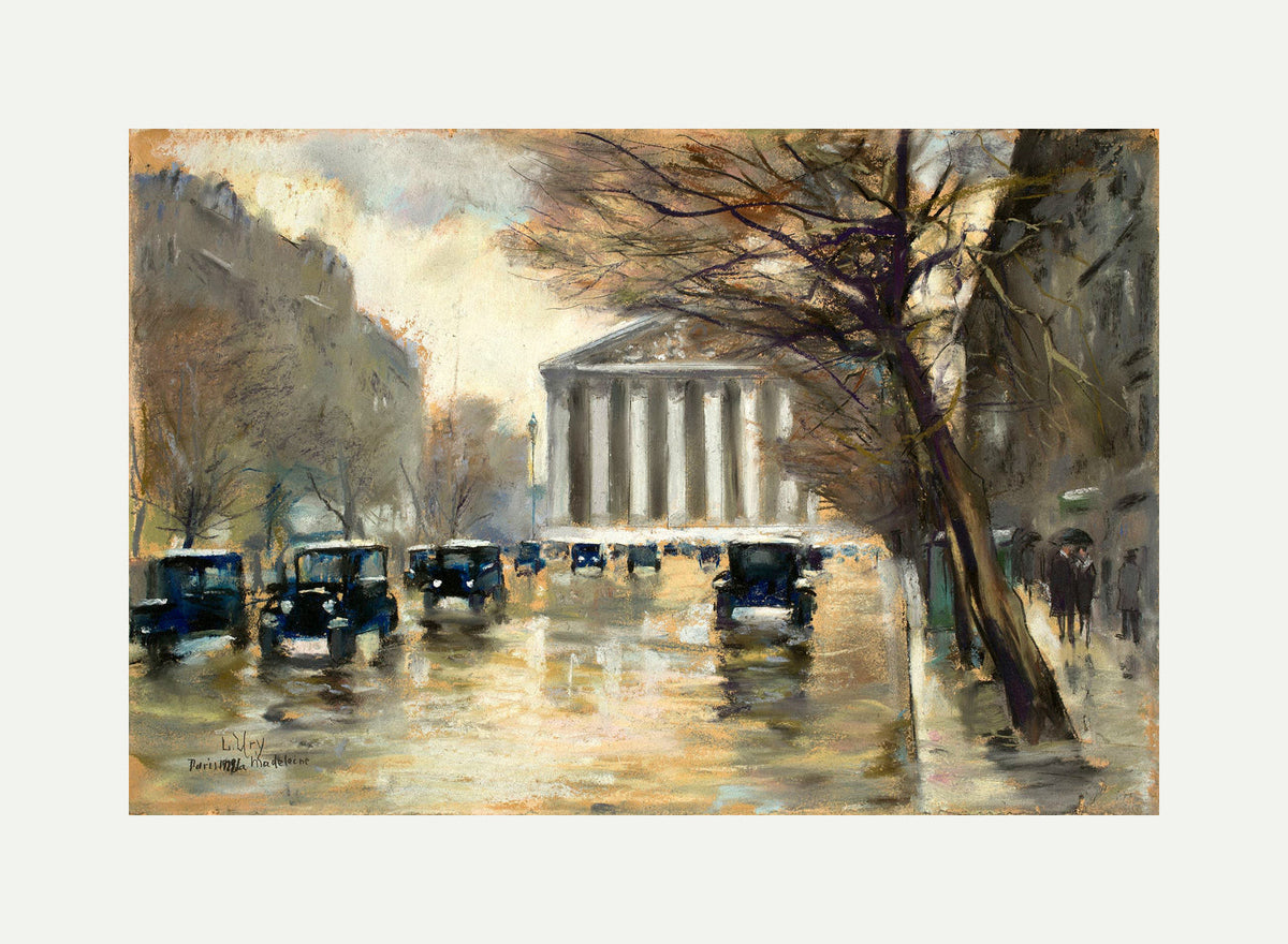 La Madeleine, Paris (1928) by Lesser Ury — rolled canvas