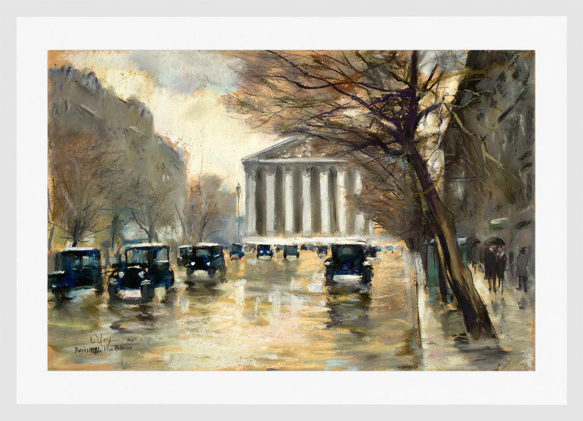La Madeleine, Paris (1928) by Lesser Ury — white frame