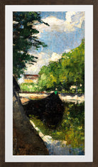 View of the Landwehr Canal, Berlin (1888) by Lesser Ury — brown frame