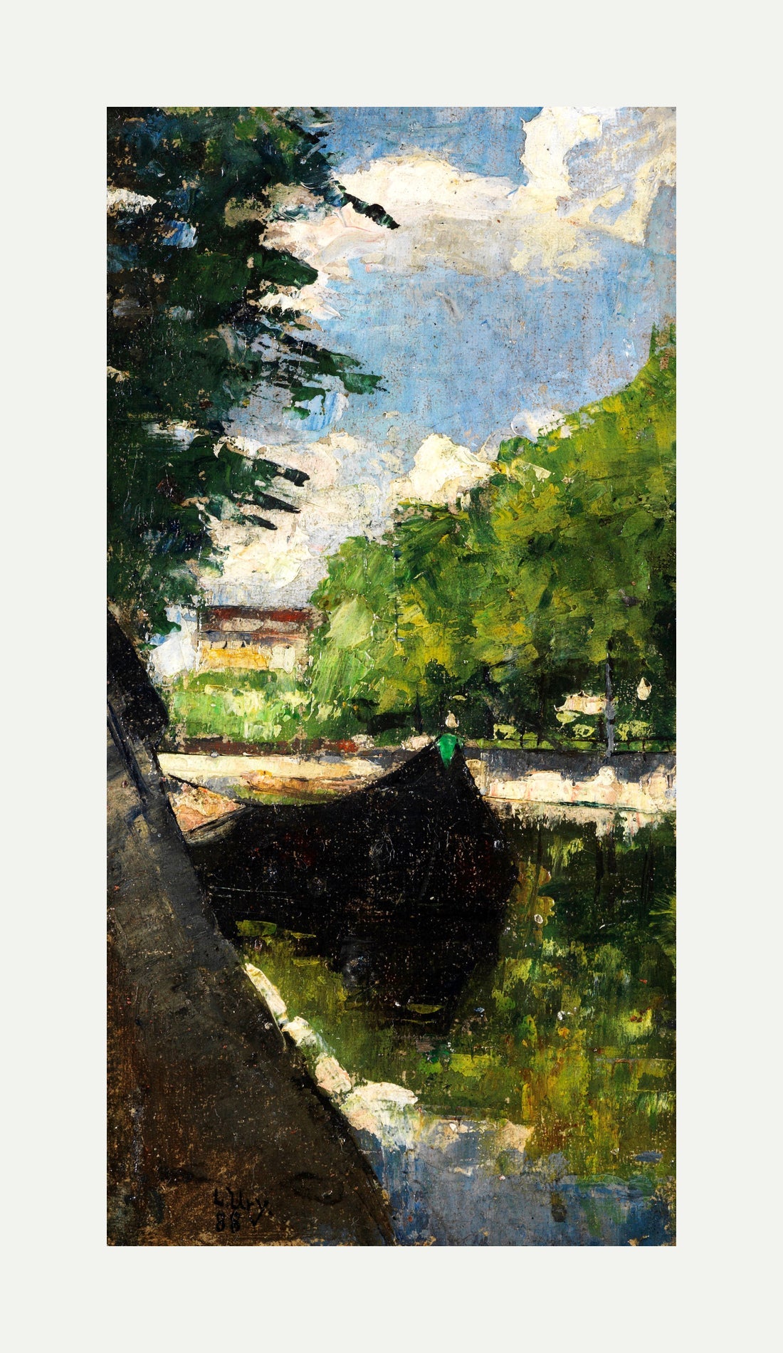 View of the Landwehr Canal, Berlin (1888) by Lesser Ury — rolled canvas