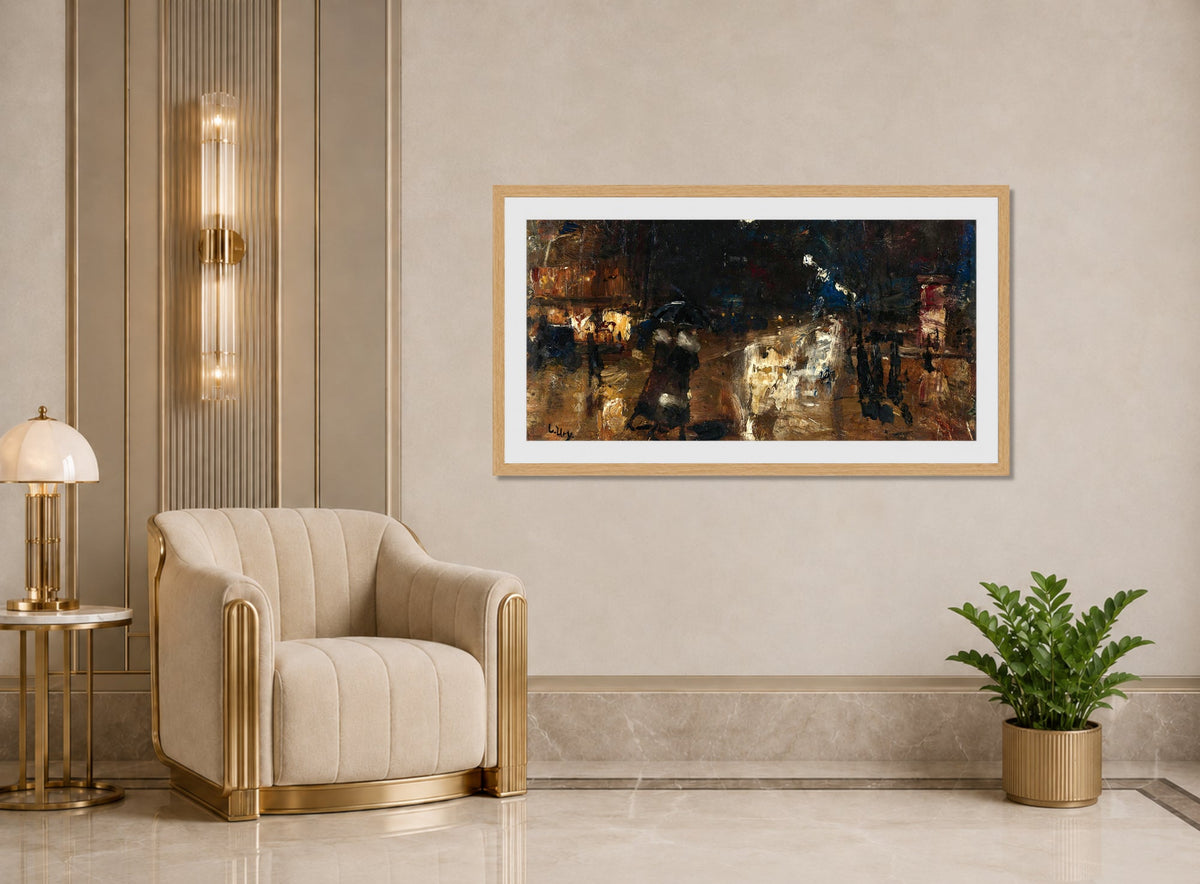 Rainy Street by Lesser Ury — art deco roomset