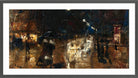 Rainy Street by Lesser Ury — dark grey frame