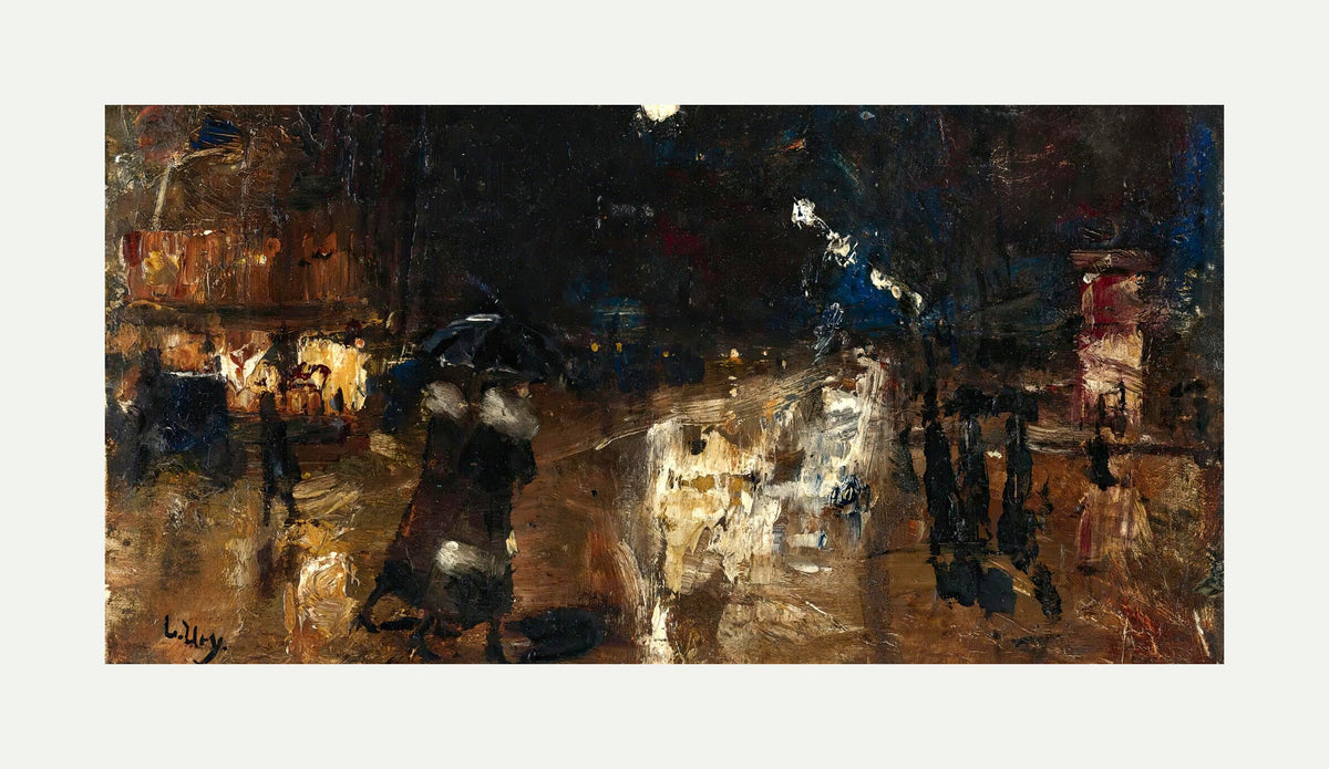 Rainy Street by Lesser Ury — rolled canvas