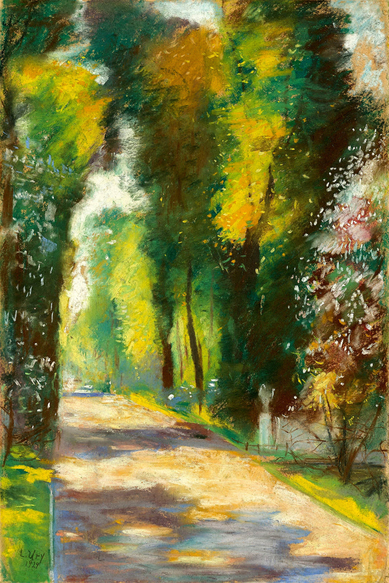 Sunny Park Path (1924) by Lesser Ury — unframed