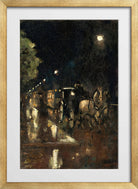 Berlin Street at Night in the Rain (c. 1898–1900) by Lesser Ury — gold frame