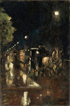 Berlin Street at Night in the Rain (c. 1898–1900) by Lesser Ury — unframed