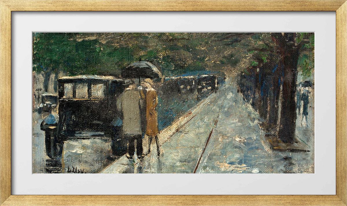 Bellevuestrasse in the Berlin Tiergarten by Lesser Ury — gold frame