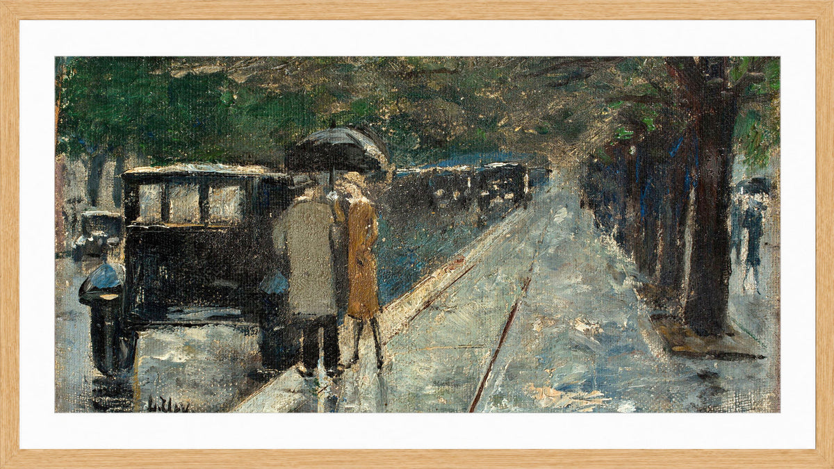 Bellevuestrasse in the Berlin Tiergarten by Lesser Ury — oak frame