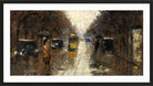Berlin Street Scene in the Rain (1926) by Lesser Ury — black frame