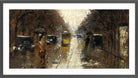 Berlin Street Scene in the Rain (1926) by Lesser Ury — dark grey frame