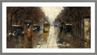 Berlin Street Scene in the Rain (1926) by Lesser Ury — light grey frame