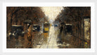 Berlin Street Scene in the Rain (1926) by Lesser Ury — white frame