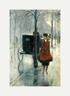 Street Scene with a Woman, Berlin (1918) by Lesser Ury — rolled canvas