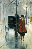 Street Scene with a Woman, Berlin (1918) by Lesser Ury — unframed
