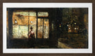 The Illuminated Shop Window at Night (1881) by Lesser Ury — brown frame