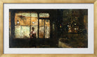 The Illuminated Shop Window at Night (1881) by Lesser Ury — gold frame