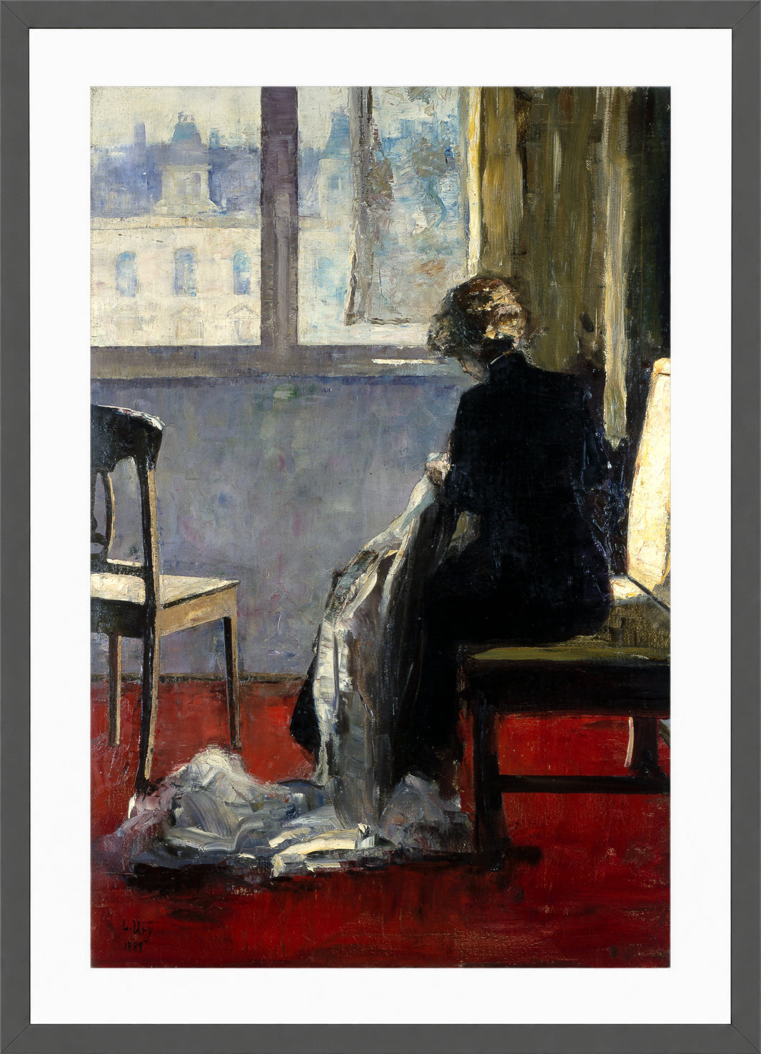 The Red Carpet (1890–1899) by Lesser Ury — dark grey frame