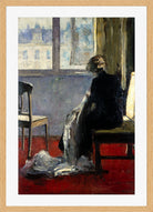 The Red Carpet (1890–1899) by Lesser Ury — oak frame
