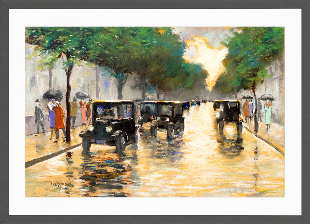 Tiergartenstrasse, Berlin (c. 1925) by Lesser Ury — dark grey frame