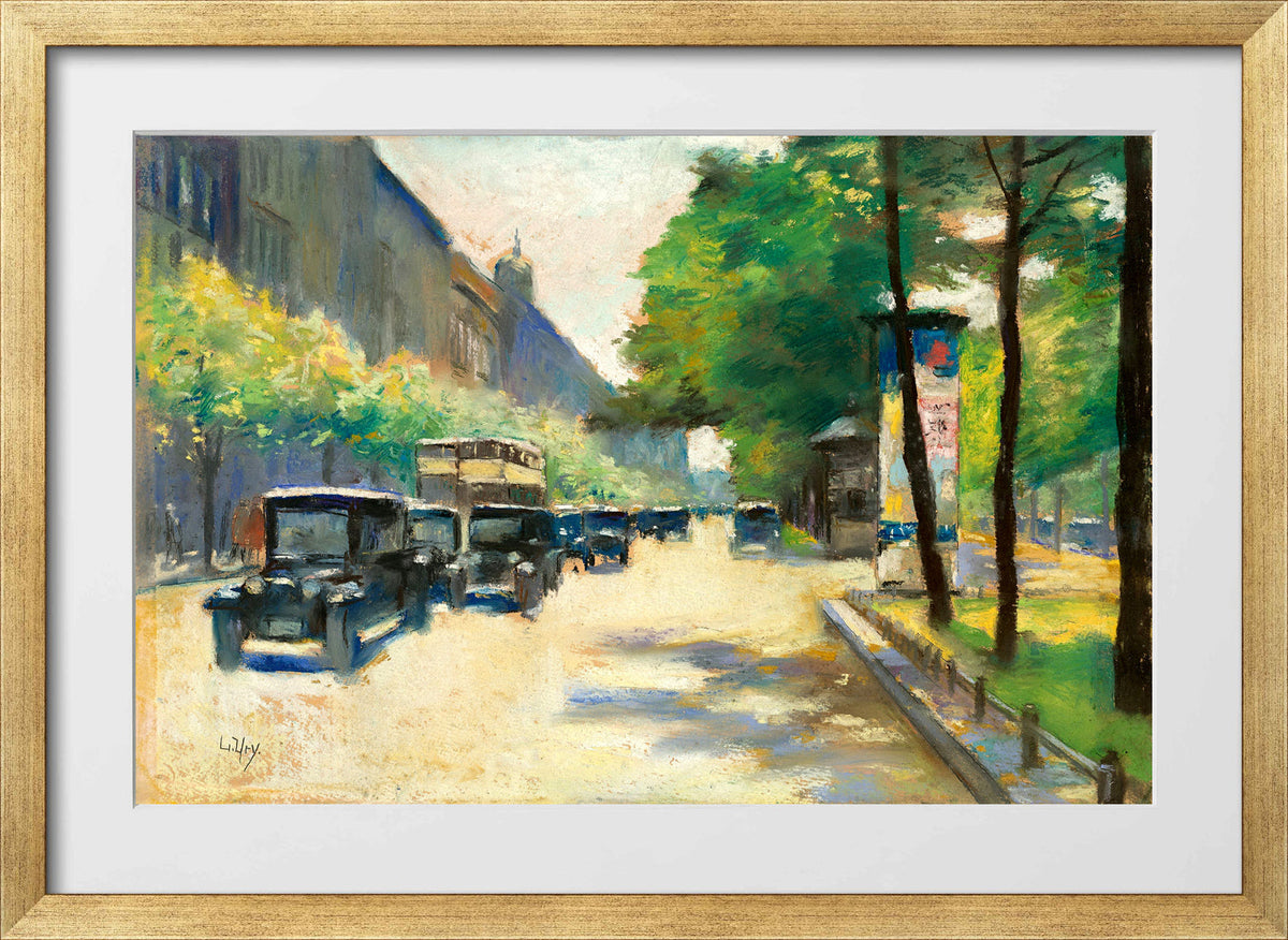 Unter den Linden, Berlin (c. 1925) by Lesser Ury — gold frame