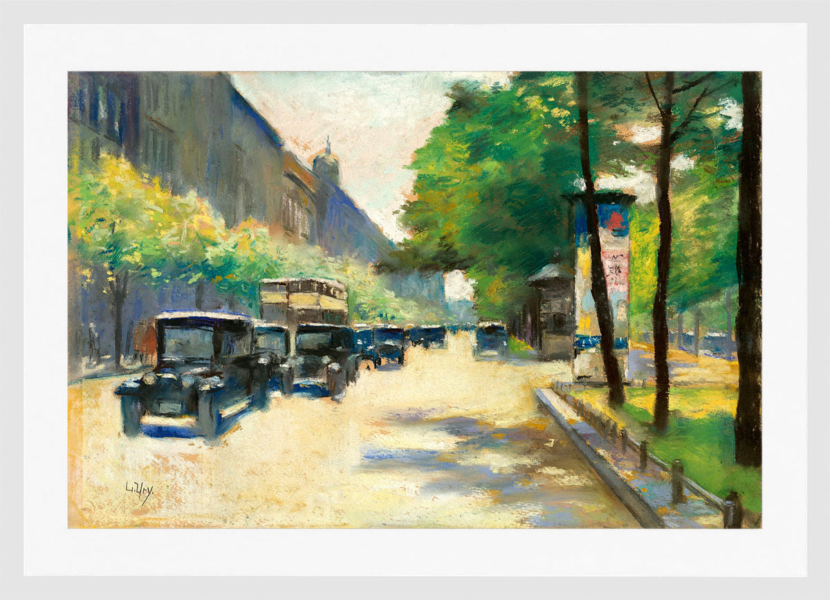 Unter den Linden, Berlin (c. 1925) by Lesser Ury — white frame