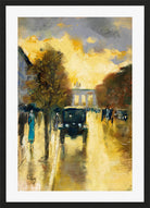 Unter den Linden, View towards the Brandenburg Gate (1920s) by Lesser Ury — black frame