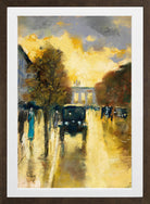 Unter den Linden, View towards the Brandenburg Gate (1920s) by Lesser Ury — brown frame