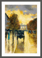 Unter den Linden, View towards the Brandenburg Gate (1920s) by Lesser Ury — dark grey frame